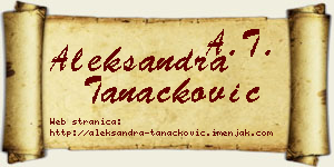 Aleksandra Tanacković vizit kartica